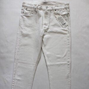 HUDSON BARBARA WHITE HIGH RISE SKINNY ANKLE JEANS SZ 32